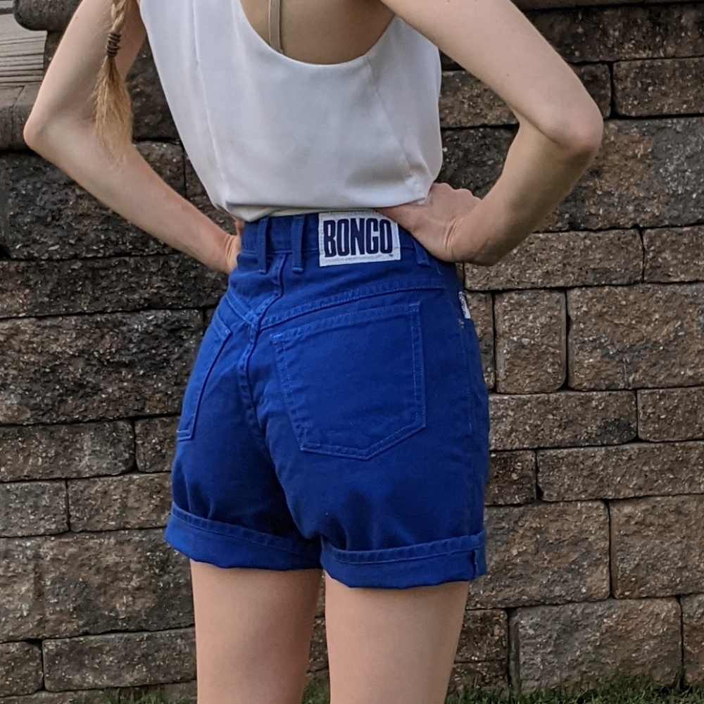 Vintage 90s Bongo Blue High Rise Jean Shorts - Picture 3 of 11